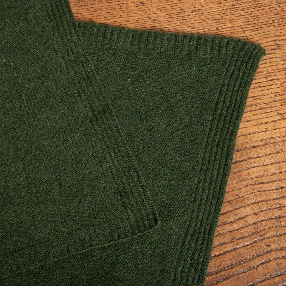 Lambswool Plain Knit Scarf - Moss