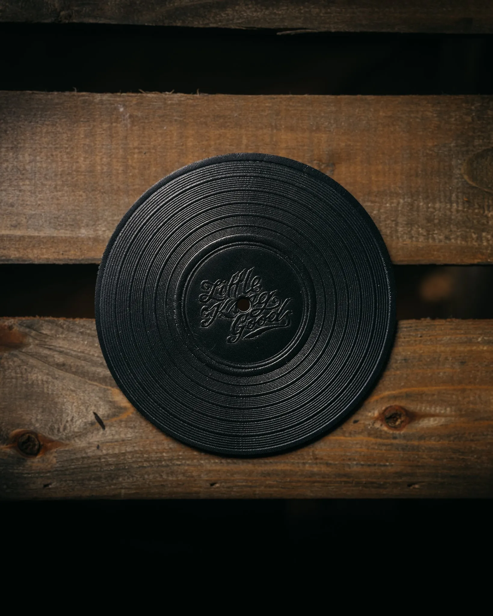 Leather Record Coasters - Set of 4