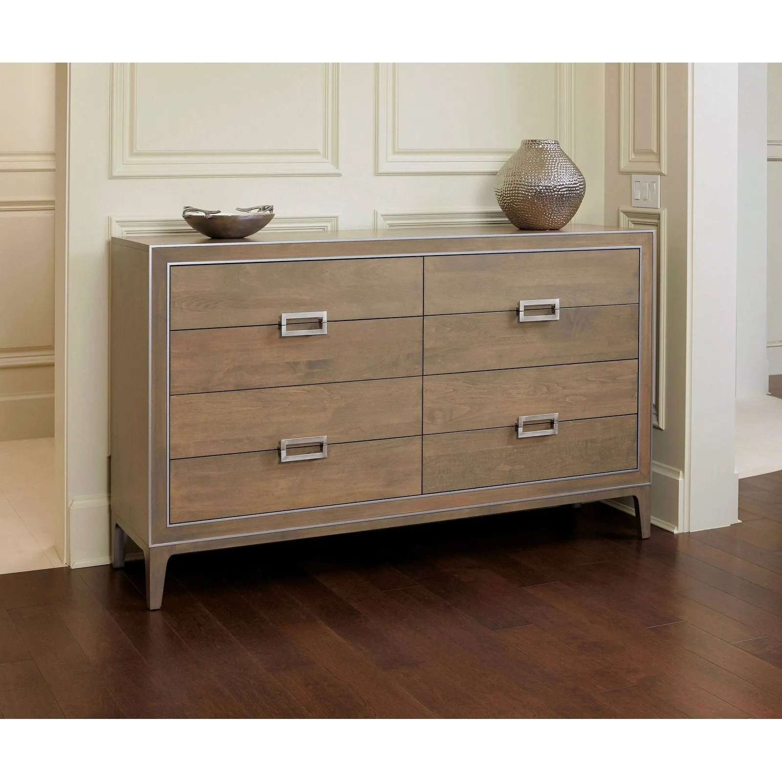 LUXE MISTY GREY DOUBLE DRESSER