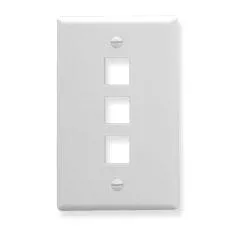 Modular Keystone Faceplate, 3 Port, White