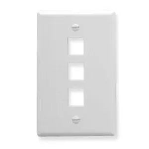 Modular Keystone Faceplate, 3 Port, White