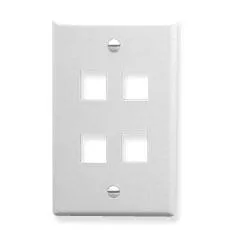 Modular Keystone Faceplate, 4 Port,  White