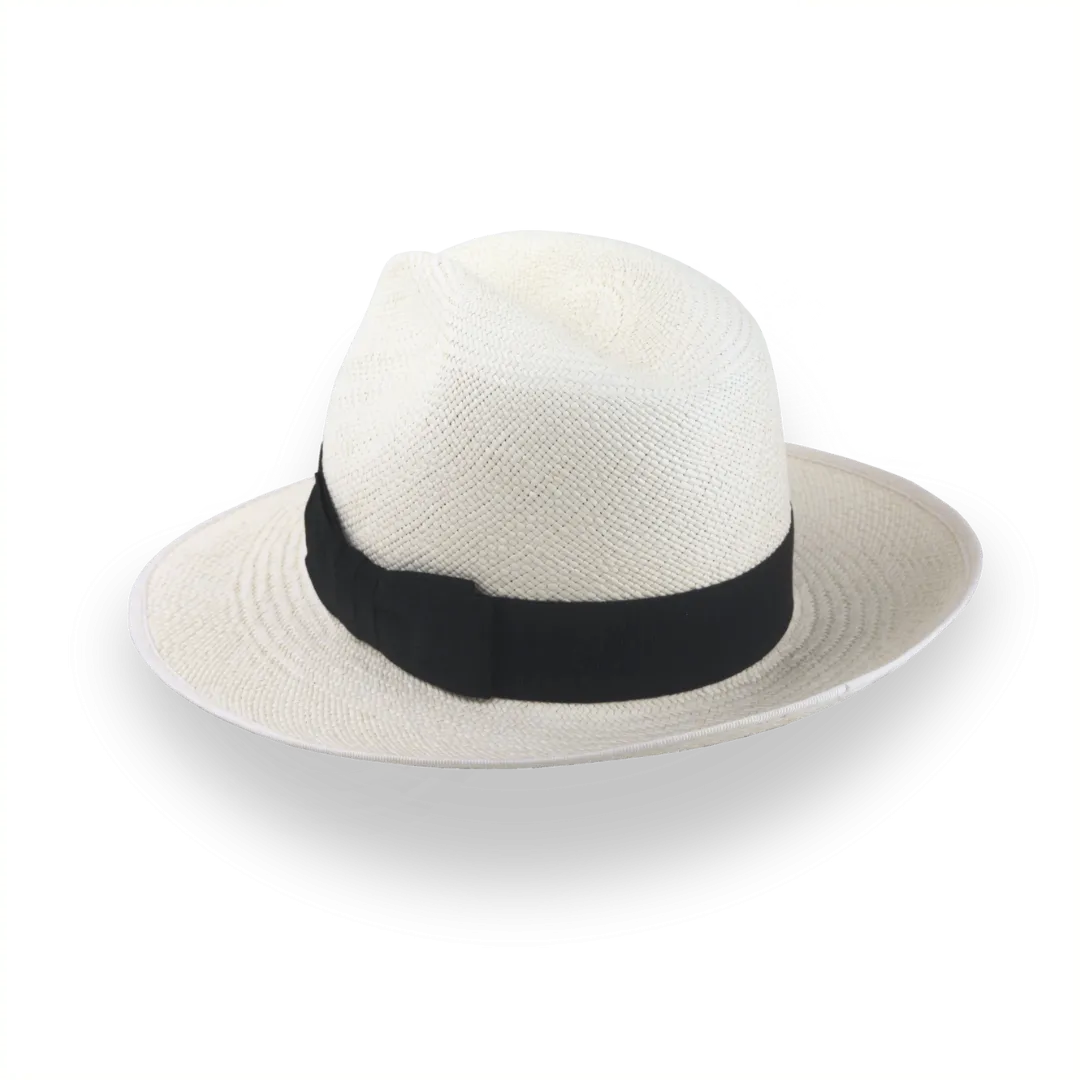 Off-White Mens Panama Fedora Hat in Toquilla Straw | The Equator