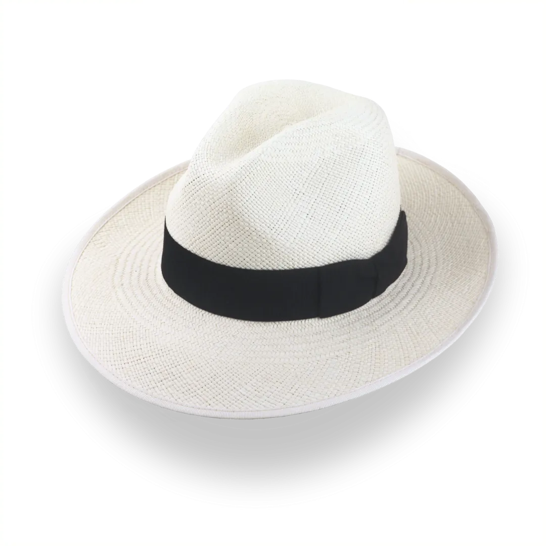 Off-White Mens Panama Fedora Hat in Toquilla Straw | The Equator