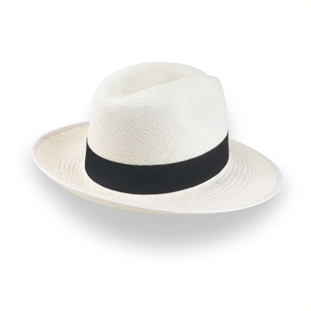 Off-White Mens Panama Fedora Hat in Toquilla Straw | The Equator