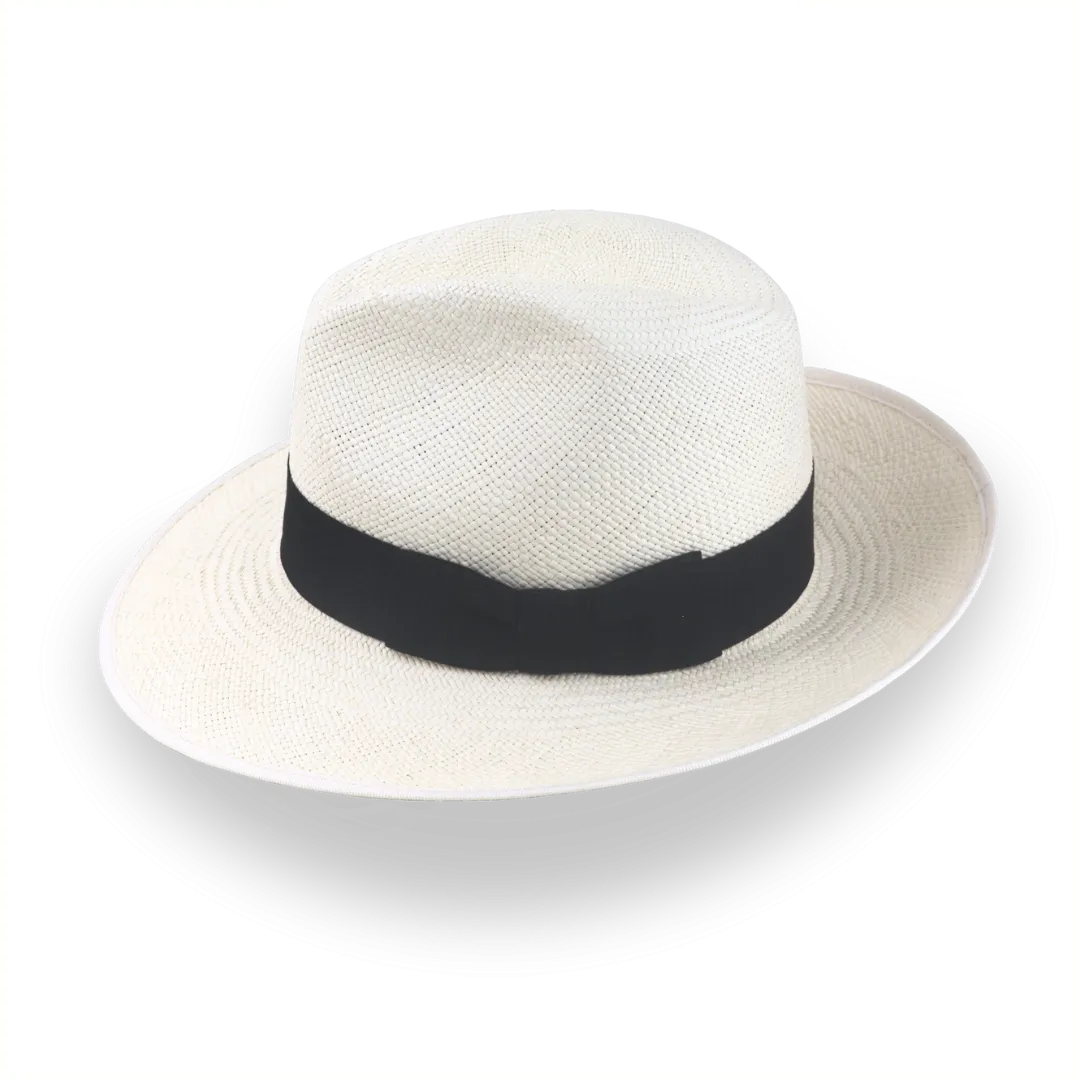 Off-White Mens Panama Fedora Hat in Toquilla Straw | The Equator