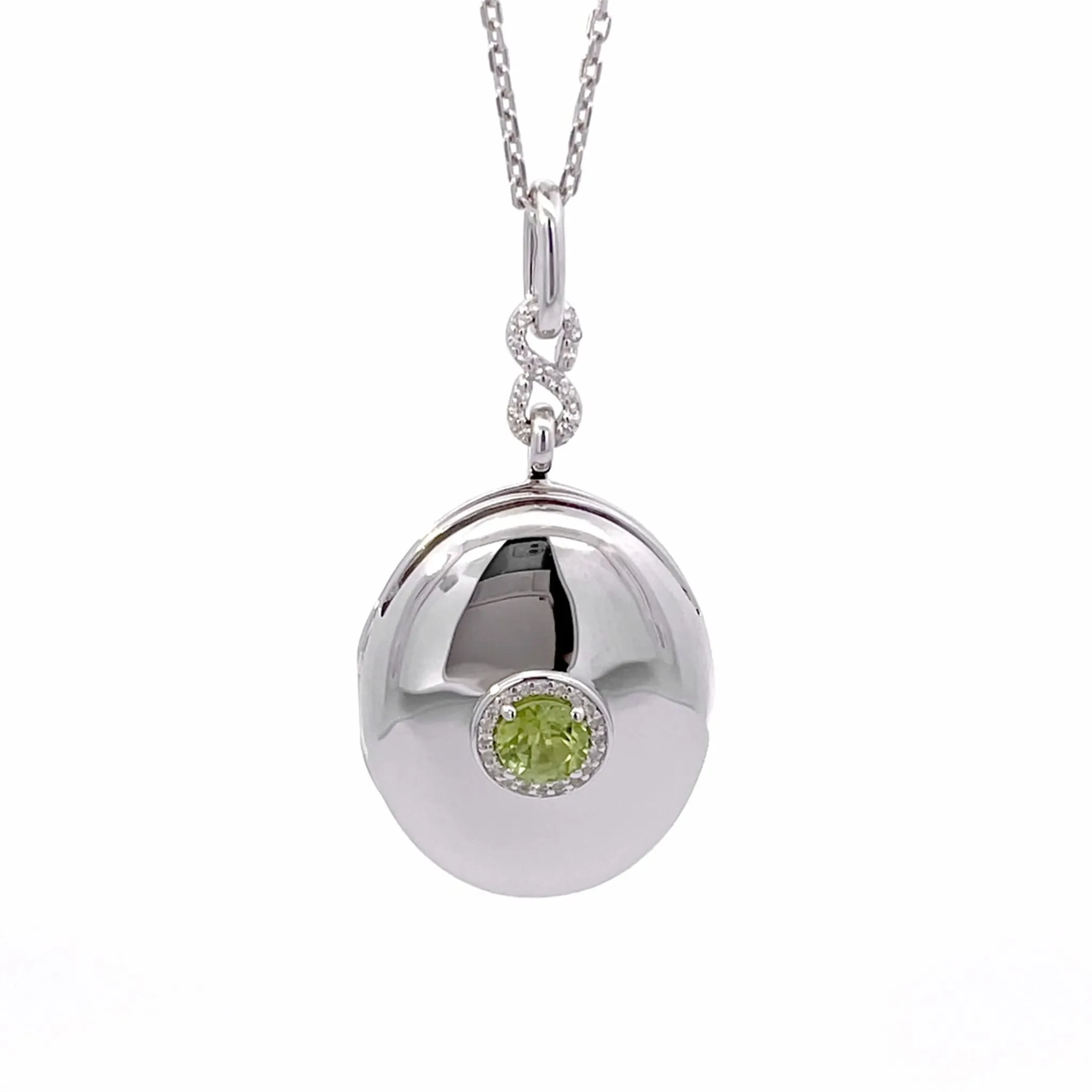 Peridot Infinity Locket Necklace