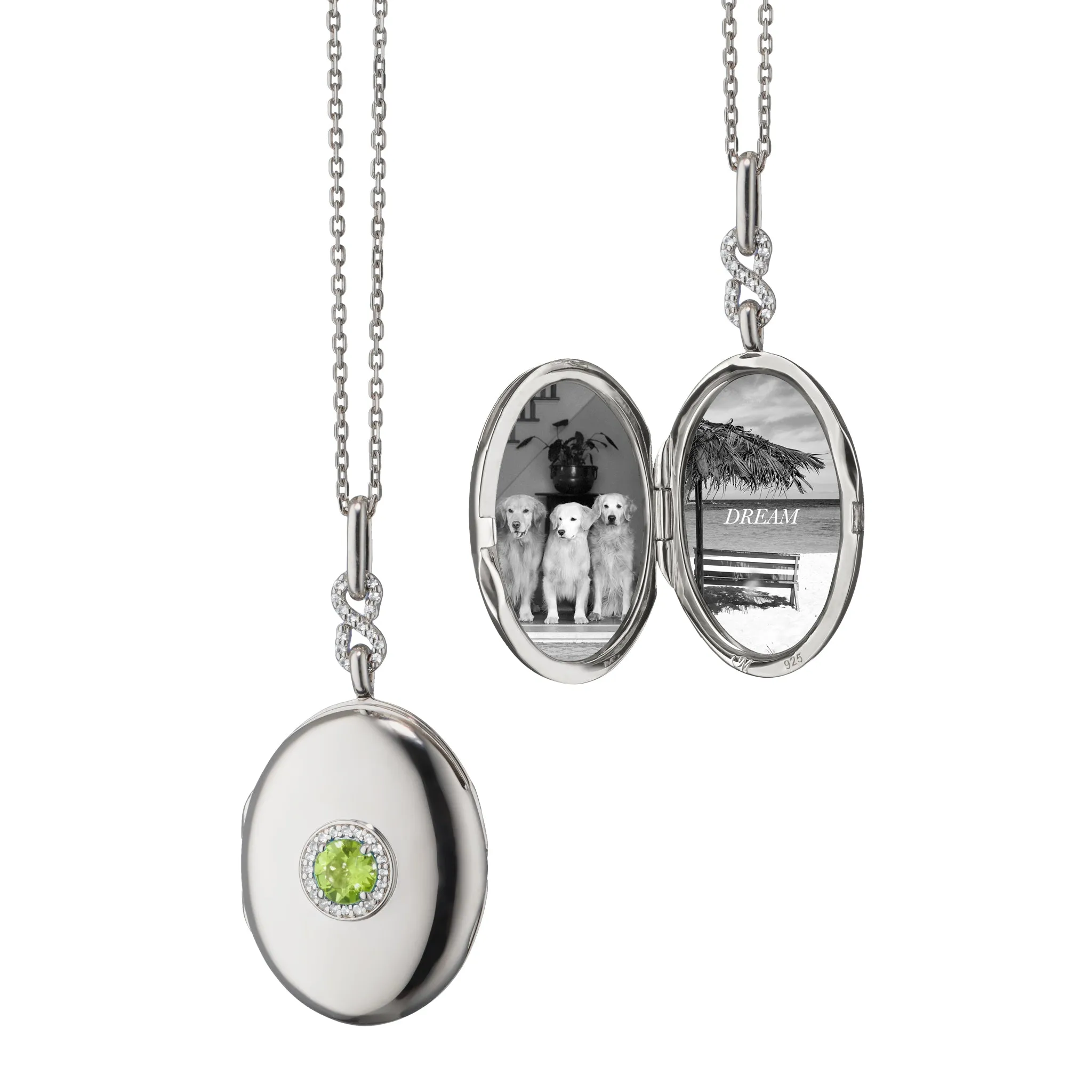 Peridot Infinity Locket Necklace