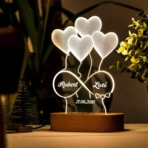 Personalised Infinity heart light with name