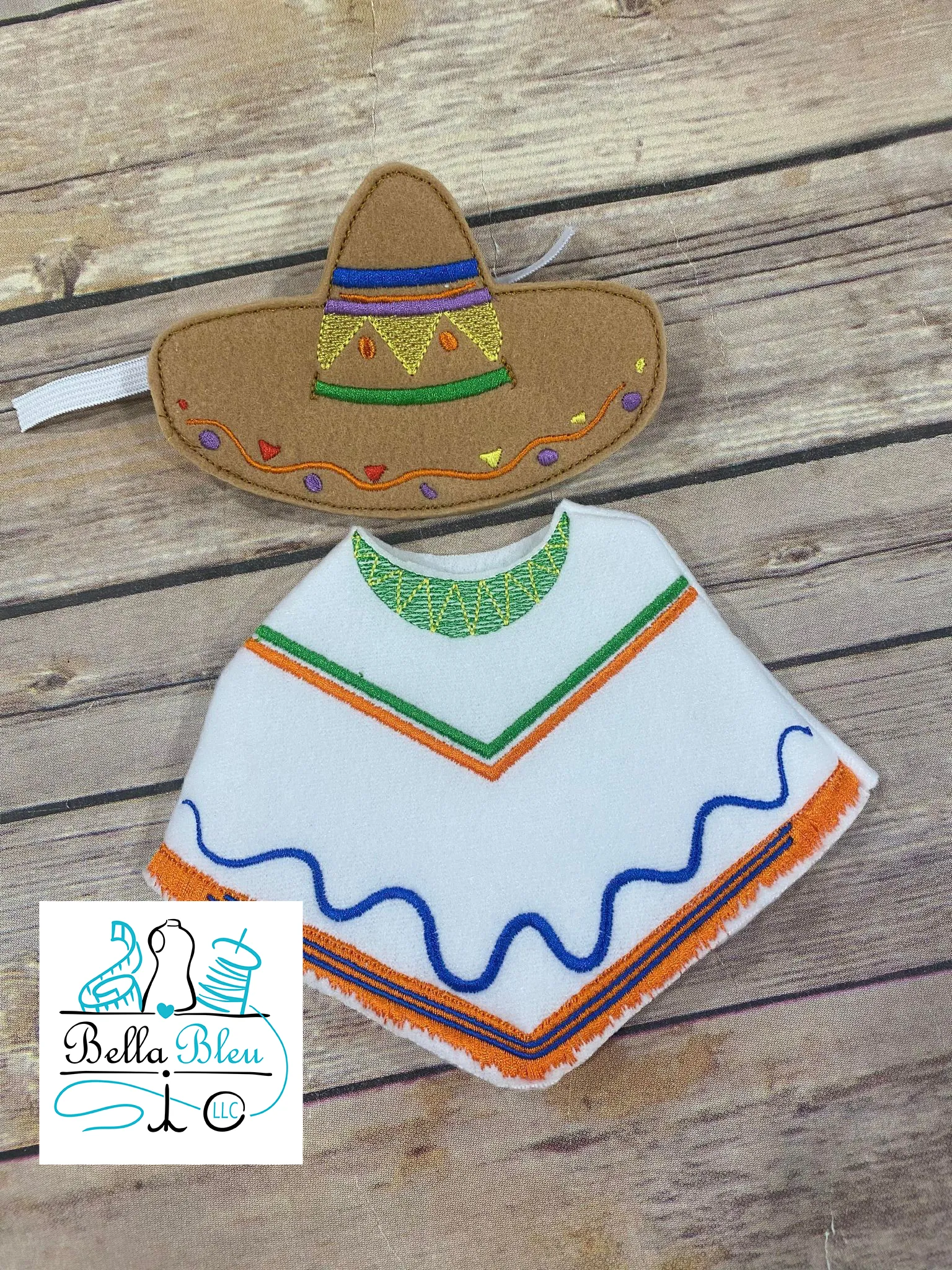 Poncho & Sombrero Set ITH Elf Costume