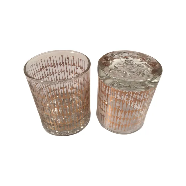 Retro Gold Elongated Diamond Glasses (Set of 2)