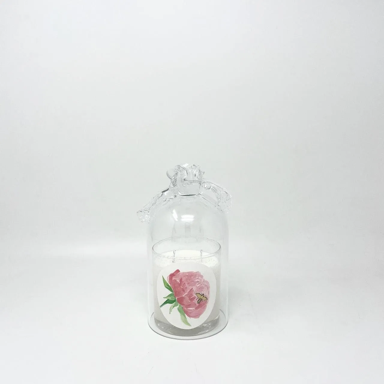 Rose-handle glass bell cloche