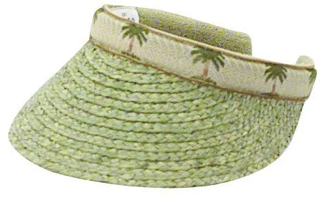 Scala - Raffia Visor with Palm Tree emblems