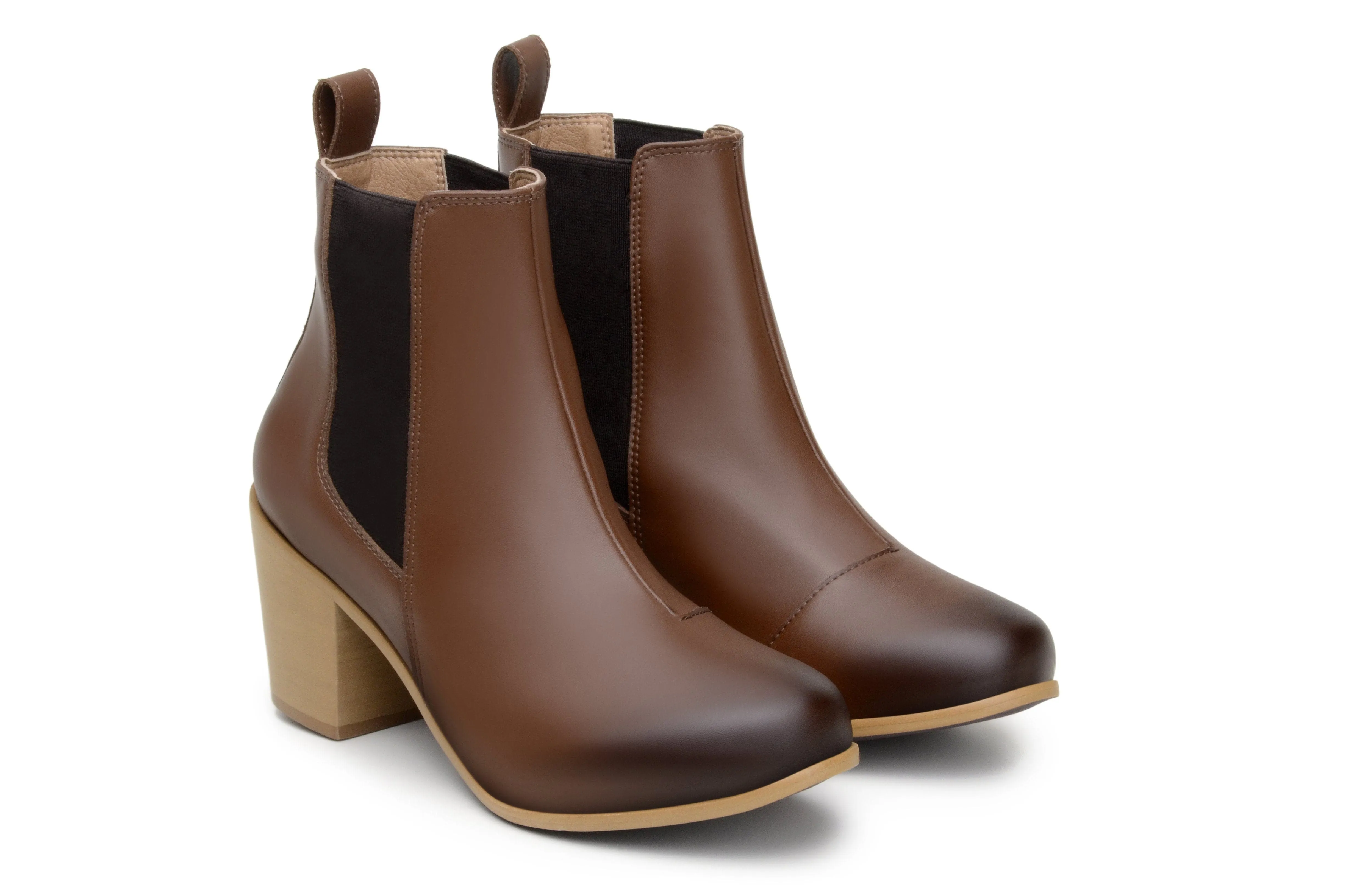 'Sinead' vegan leather chelsea boot by Zette Shoes - cognac