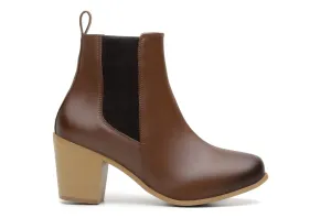 'Sinead' vegan leather chelsea boot by Zette Shoes - cognac