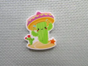 Sombrero Wearing Cactus Needle Minder, Cover Minder, Magnet