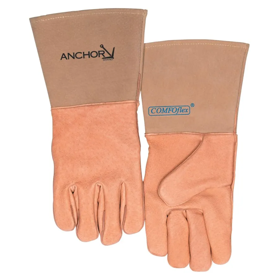 Specialty Welding Gloves, Top Grain Pigskin, Large, Gold, 1 Pair