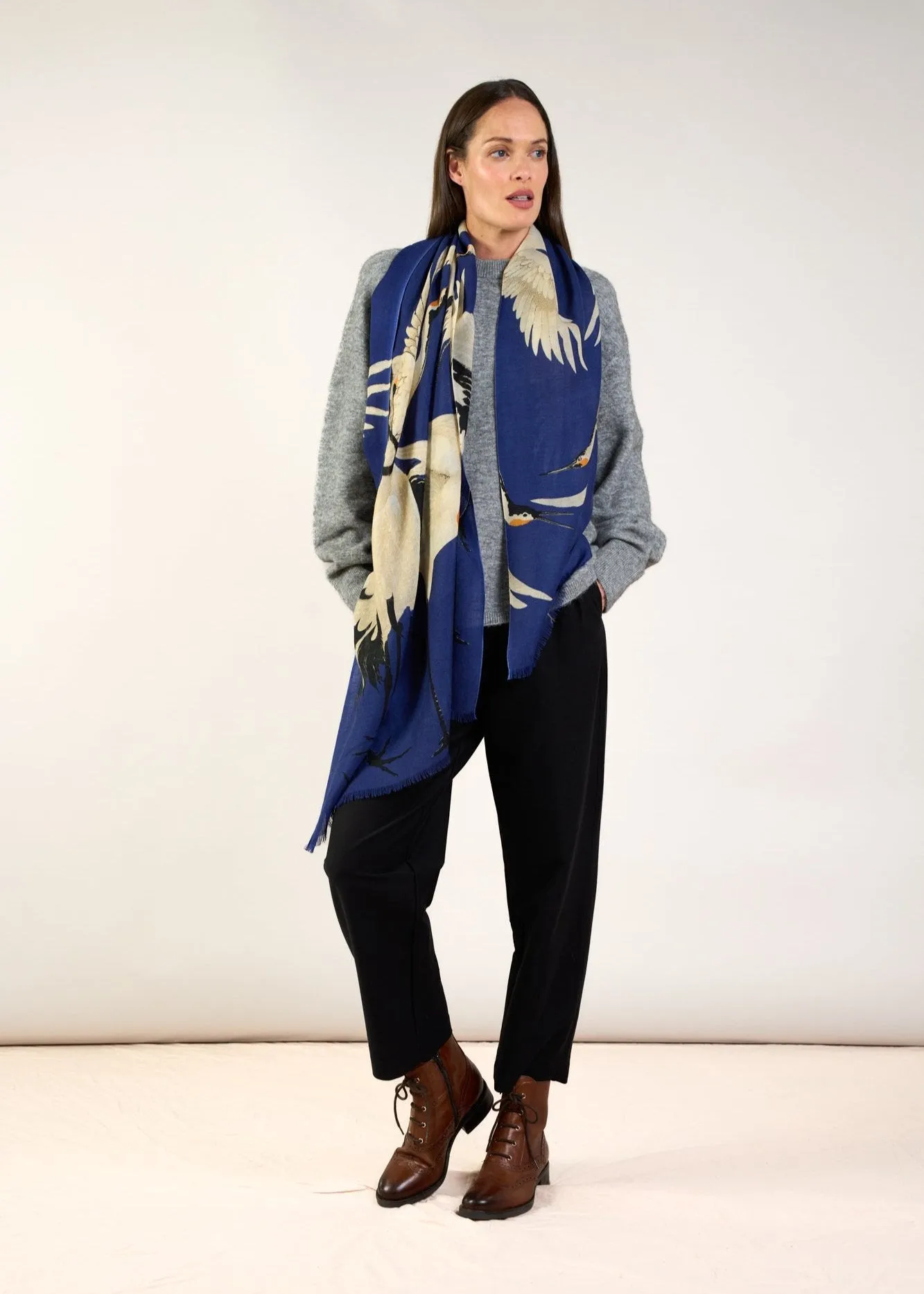 Stork Royal Blue Wool Scarf - One Hundred Stars