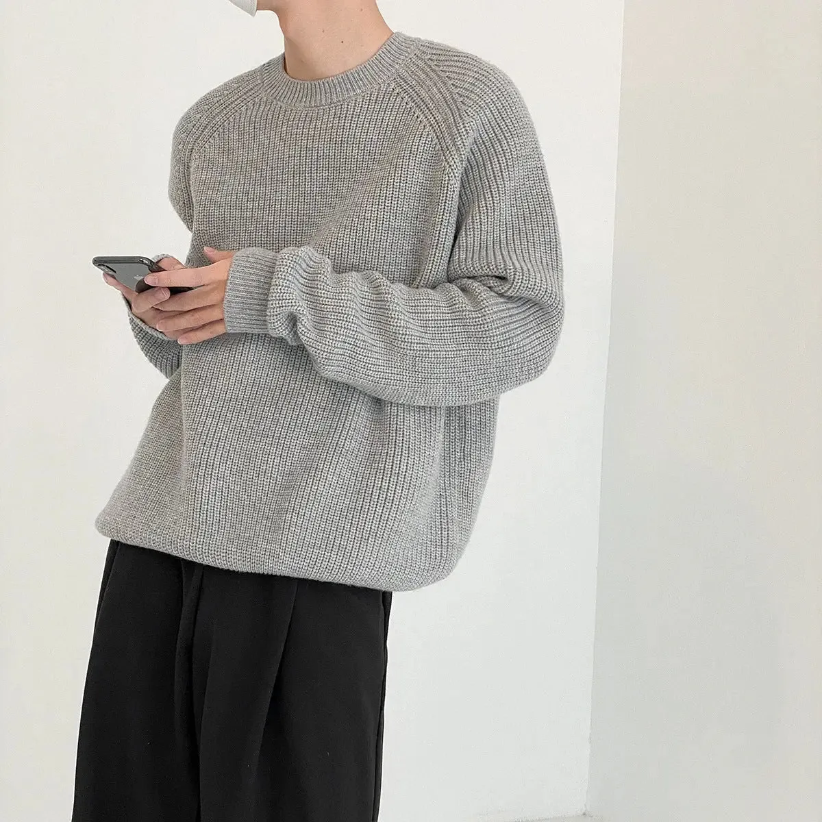 Sweater Men's Loose And Lazy Style All-matching Pullover Thickened Sweater